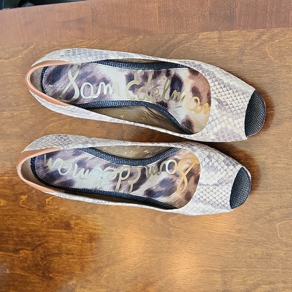 Sam Edelman Tacoma Platform Pump Heels In Black/Wht Saddle Size 8 - Picture 2 of 3